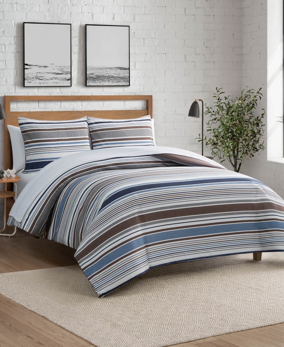 Lucky Brand Monterey Stripe 3-pc. Duvet Cover Set, King In Monterey
