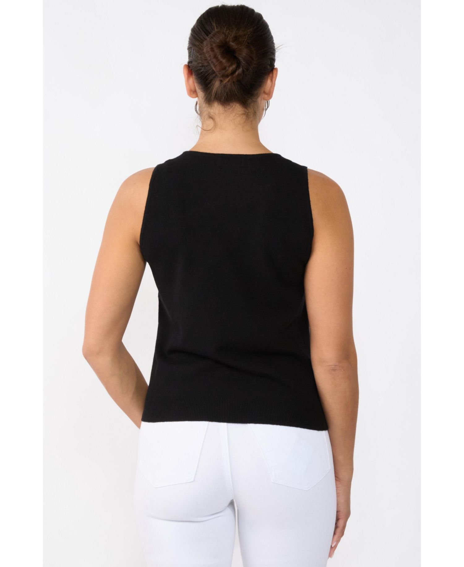 Women's 100% Cashmere Tank Tops Sleeveless Crewneck Sweater Vest