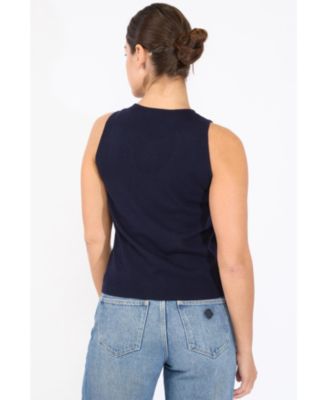 Women's 100% Cashmere Tank Tops Sleeveless Crewneck Sweater Vest