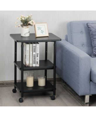 3-tier Adjustable Printer Stand with 360&amp;#xB0; Swivel Casters