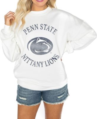 Gameday Couture Womens White Penn State Nittany Lions Good Vibes Premium Fleece Drop Shoulder Pullover Sweatshirt 9190₽