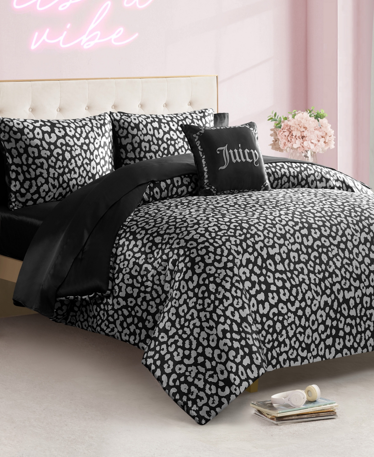 Juicy Couture Satin Leopard 8-Pc. Comforter Set