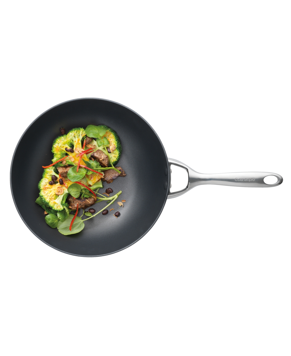 Cuisine::pro Id3 11" Hard Anodized Cast Stirfry Pan In Black