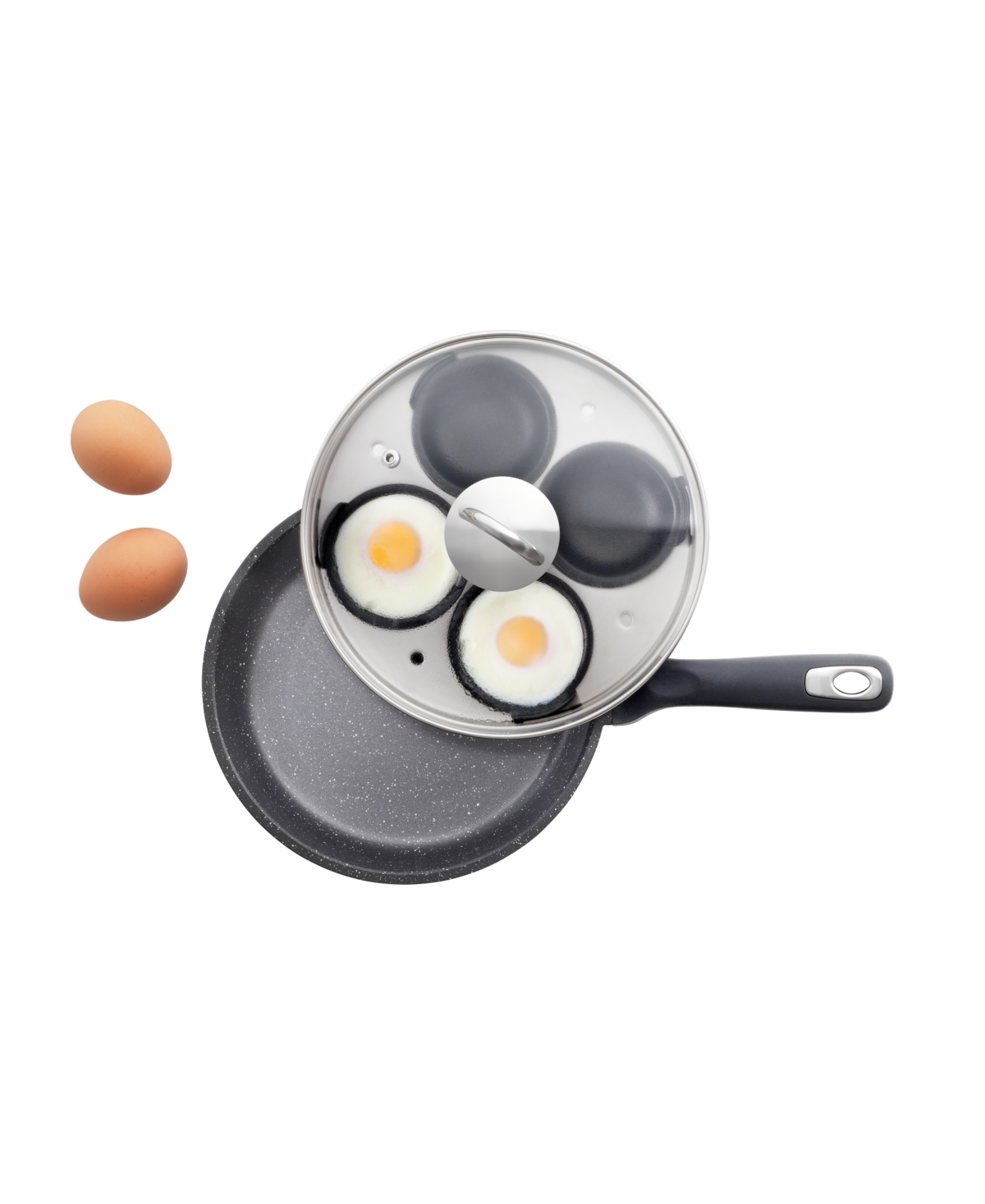 Cuisine::pro Granite 1.4qt Cast Aluminum Egg Poacher In Black
