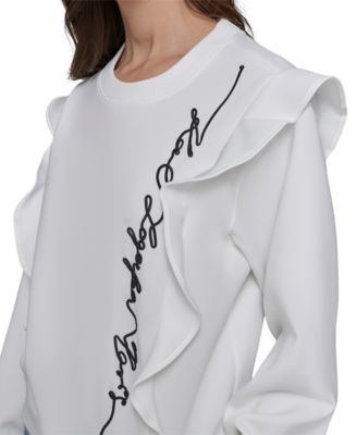 Women's Ruffle Logo Crewneck Sweatshirt
