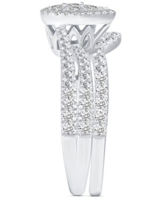 Diamond Pear Shaped Cluster Bridal Set (1 ct. t.w) in 14k White Gold