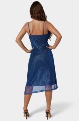 Women's Pleat Cowl Midi Dress