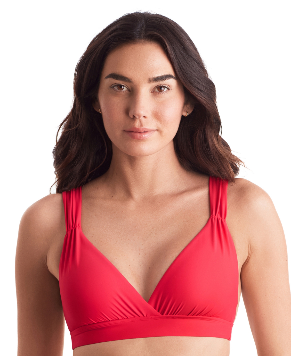 MIMI FLAMINGO WOMEN'S EMORY SHIRRED-STRAP BIKINI TOP 