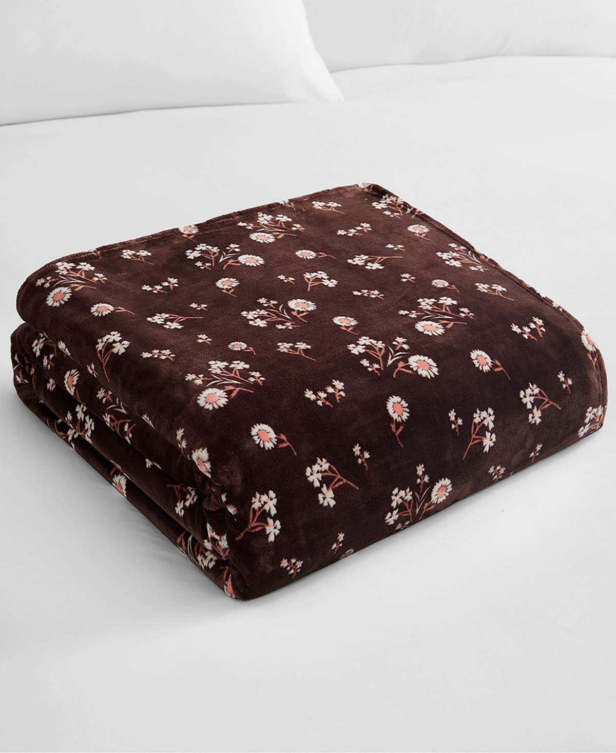 Lucky Brand Daisy Floral Cozy Plush Blanket, Twin/twin Xl In Brown