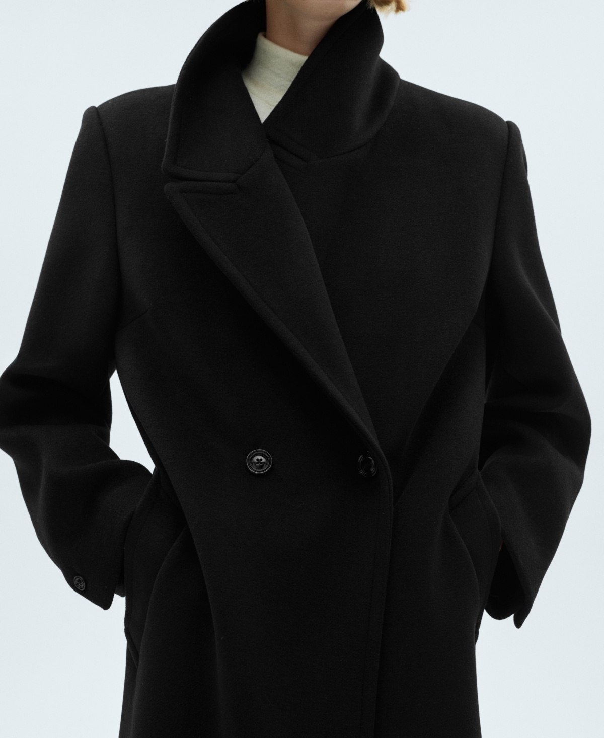 Mango Women's Lapels Wool Coat