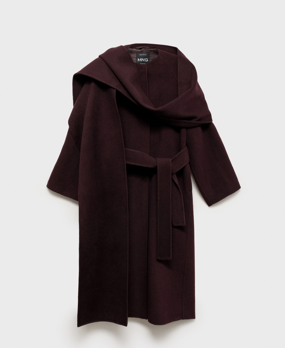 Mango Women's Detachable Scarf Wool Coat