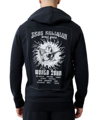 True Religion Мужская толстовка с капюшоном на молнии спереди с необработанным краем и графическим принтом True Religion 23890₽