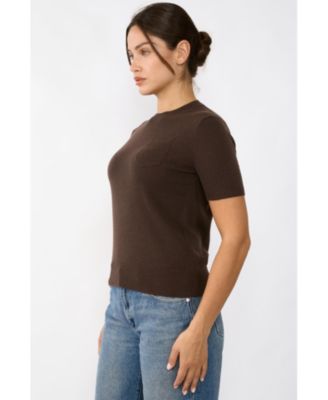 Women's 100% Cashmere Crewneck Short Sleeve Sweater