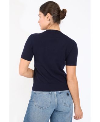 Women's 100% Cashmere Crewneck Short Sleeve Sweater