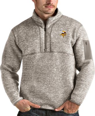 Antigua Mens Oatmeal Minnesota Vikings Fortune Quarter-Zip Pullover Jacket 17590₽