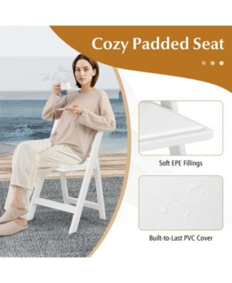 4 Pack Resin Folding Chairs with Padded Seat