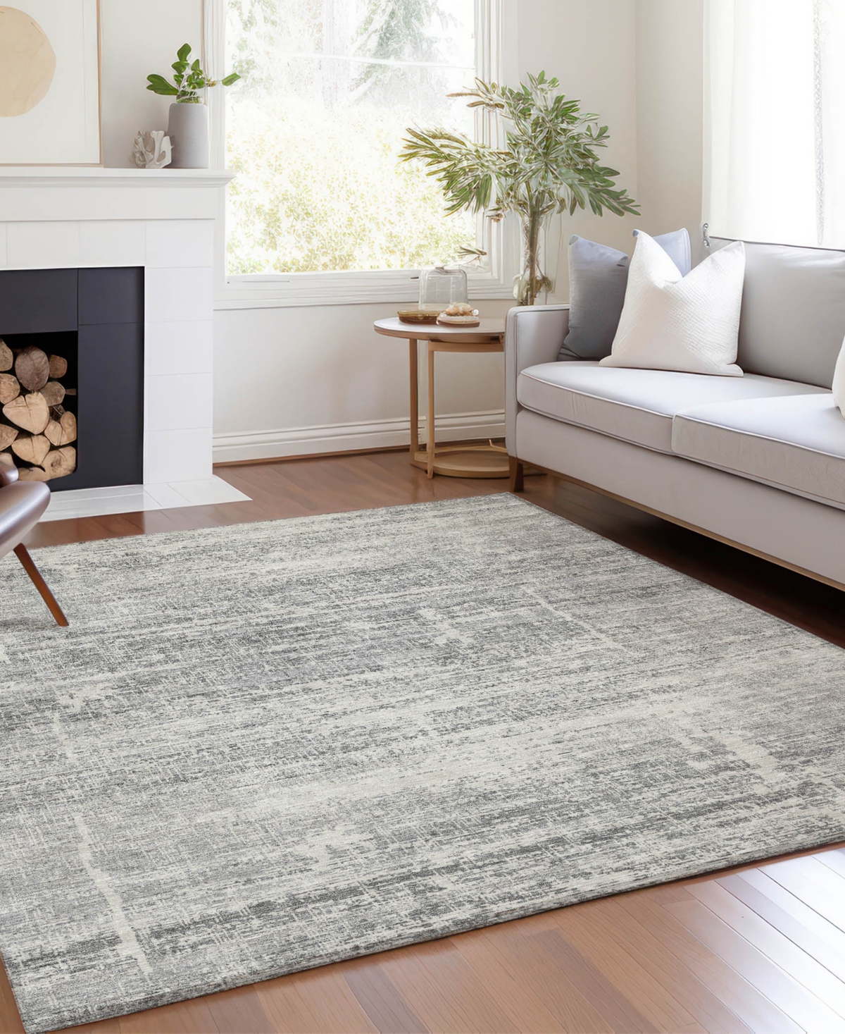 Addison Chantille Machine Washable Acn747 8'x10' Area Rug In Silver