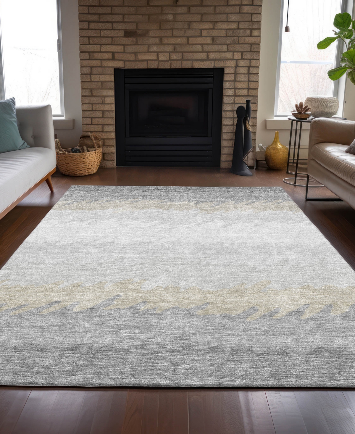 Addison Chantille Acn736 8'x10' Area Rug In Silver