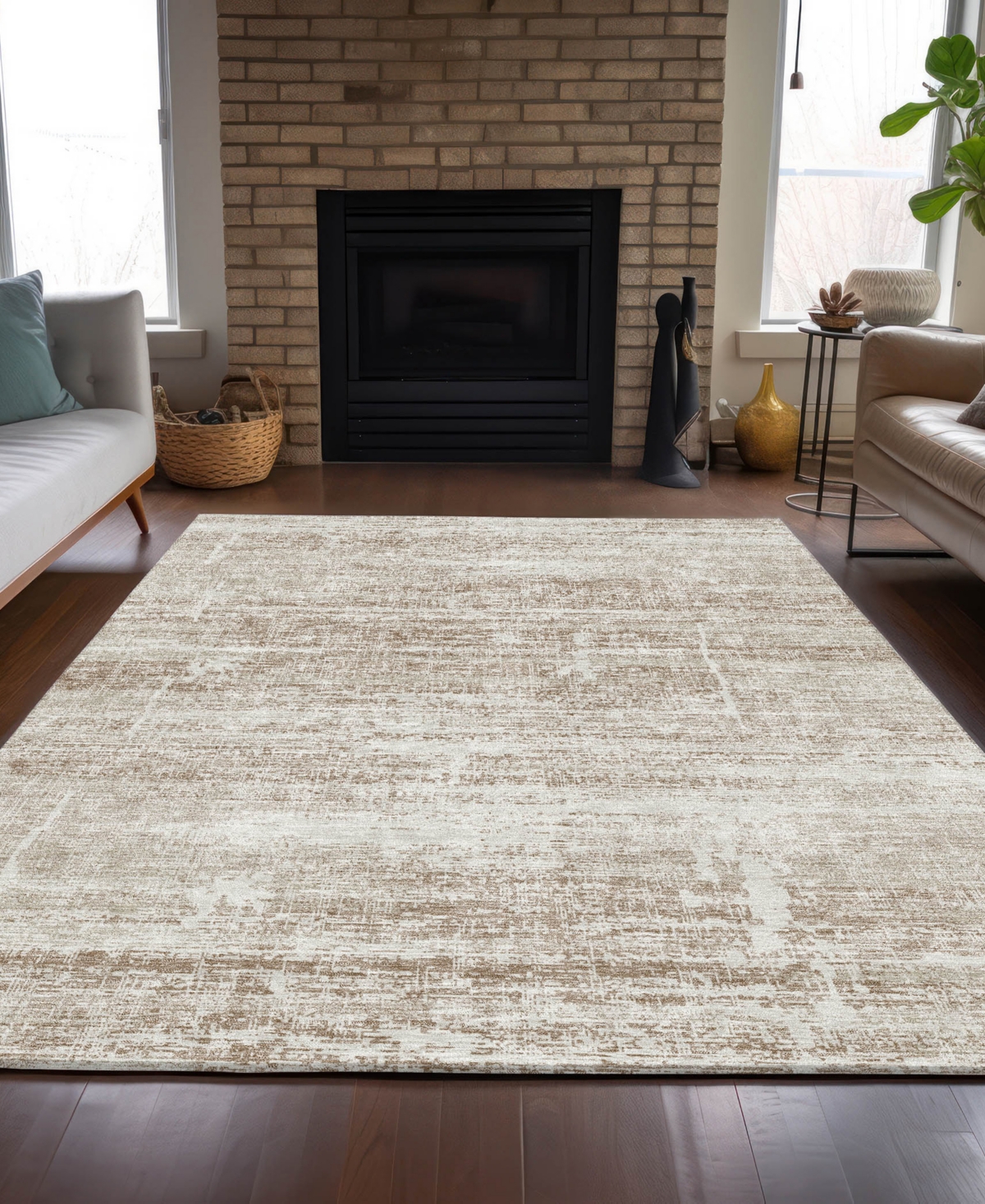 Addison Chantille Machine Washable Acn747 8'x10' Area Rug In Beige