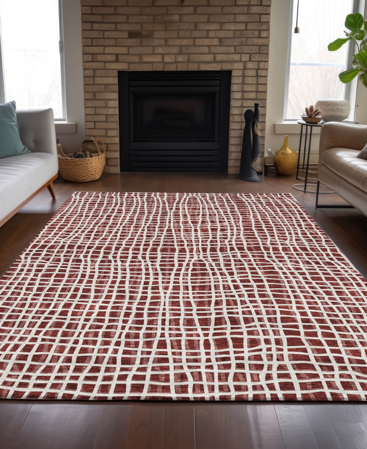Addison Chantille Acn729 8'x10' Area Rug In Burgundy