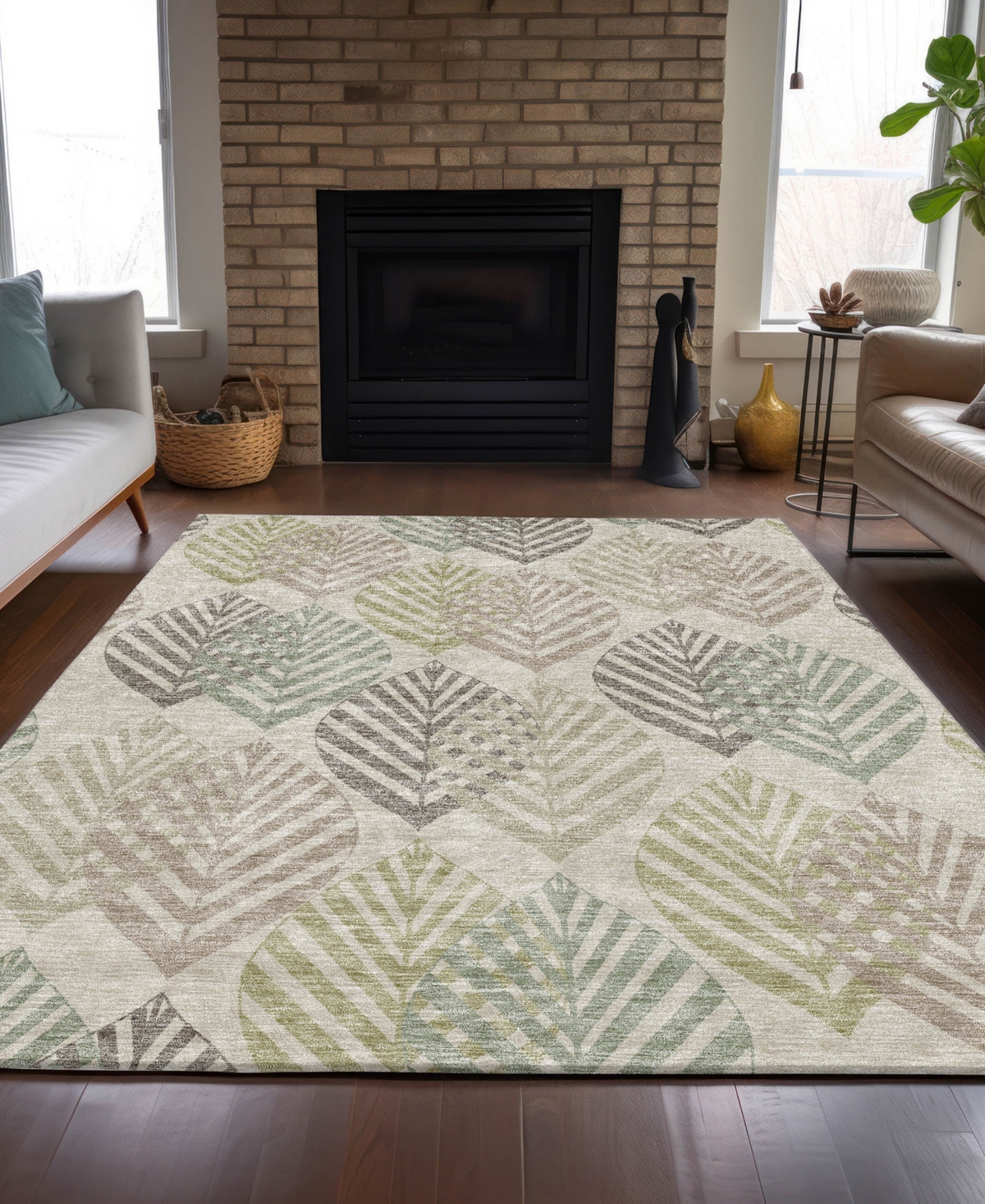 Addison Chantille Acn744 8'x10' Area Rug In Beige