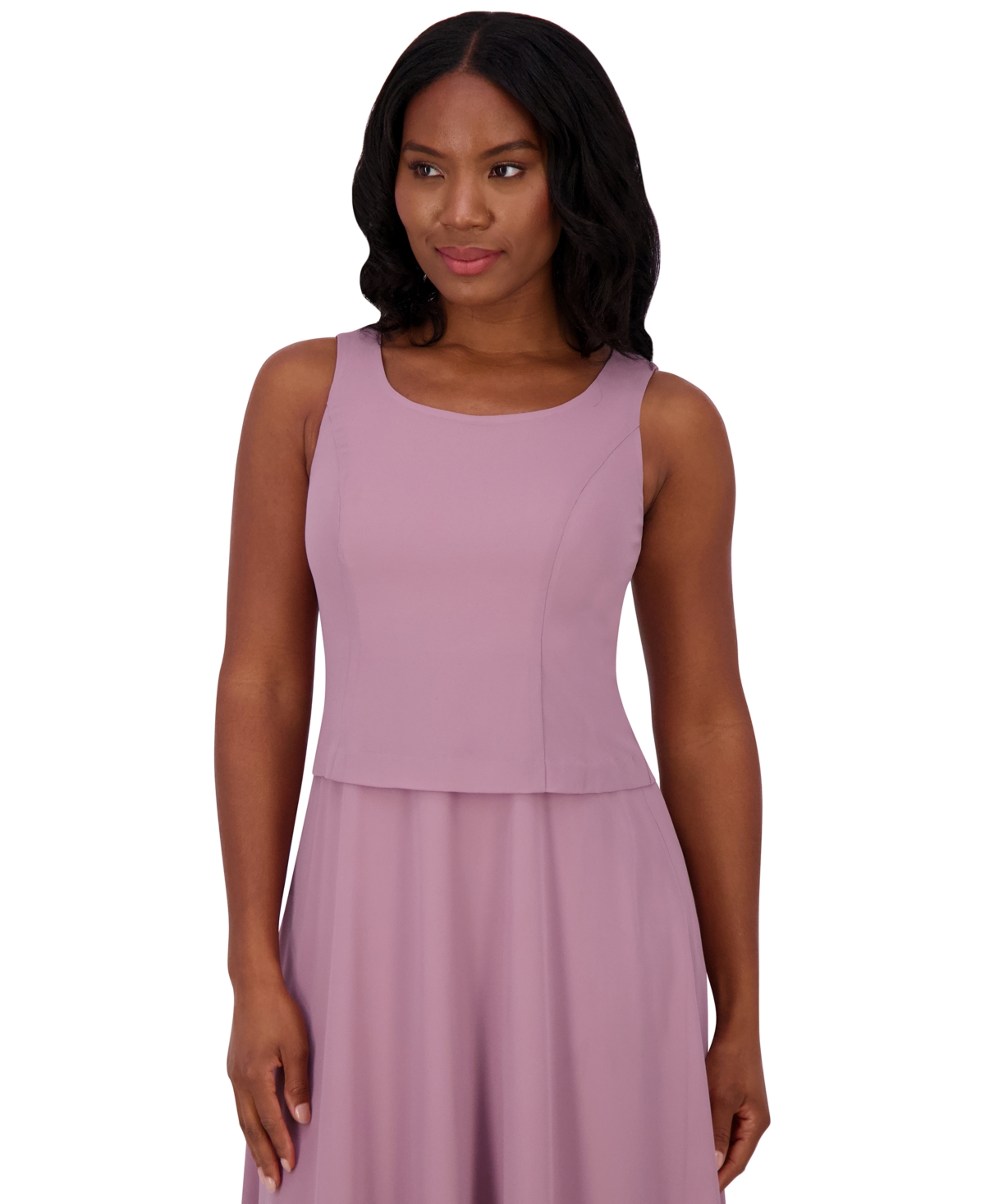 Jessica Howard Petite Lace Jacket & Chiffon Midi Dress Set In Violet