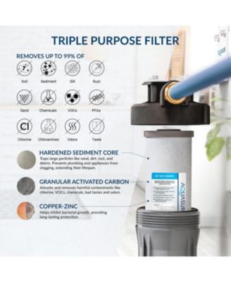 Harmony Series | 64,000 Grains Water Softener with 10&amp;quot; Sediment/Carbon/Zinc Triple Purpose Whole House Water Filter