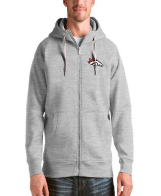Antigua Mens Heather Gray Denver Broncos Victory Full-Zip Hoodie 12990₽