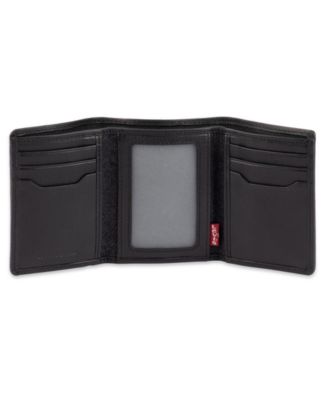 Men's RFID Genuine Leather Trifold Wallet with Hidden Zipper Pocket