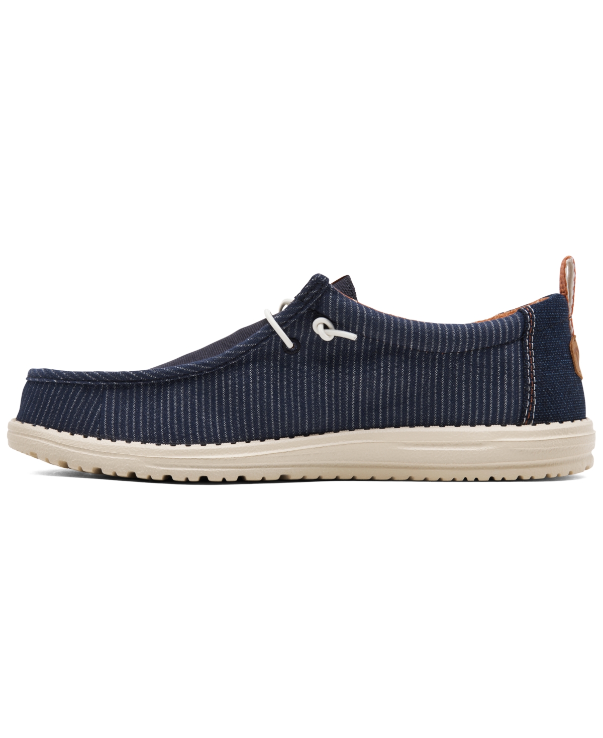 Hey Dude Men's Wally Hickory Denim Slip-On Casual Moccasin Sneakers from Finish Line - White, Tan