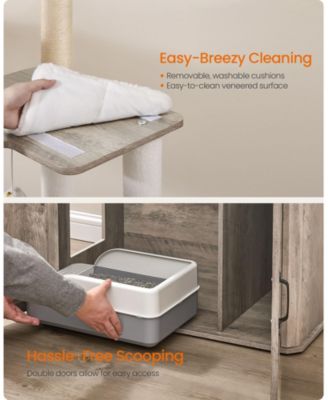 66.9-Inch Cat Tree Cat Tower with Litter Box Enclosure for Play and Privacy