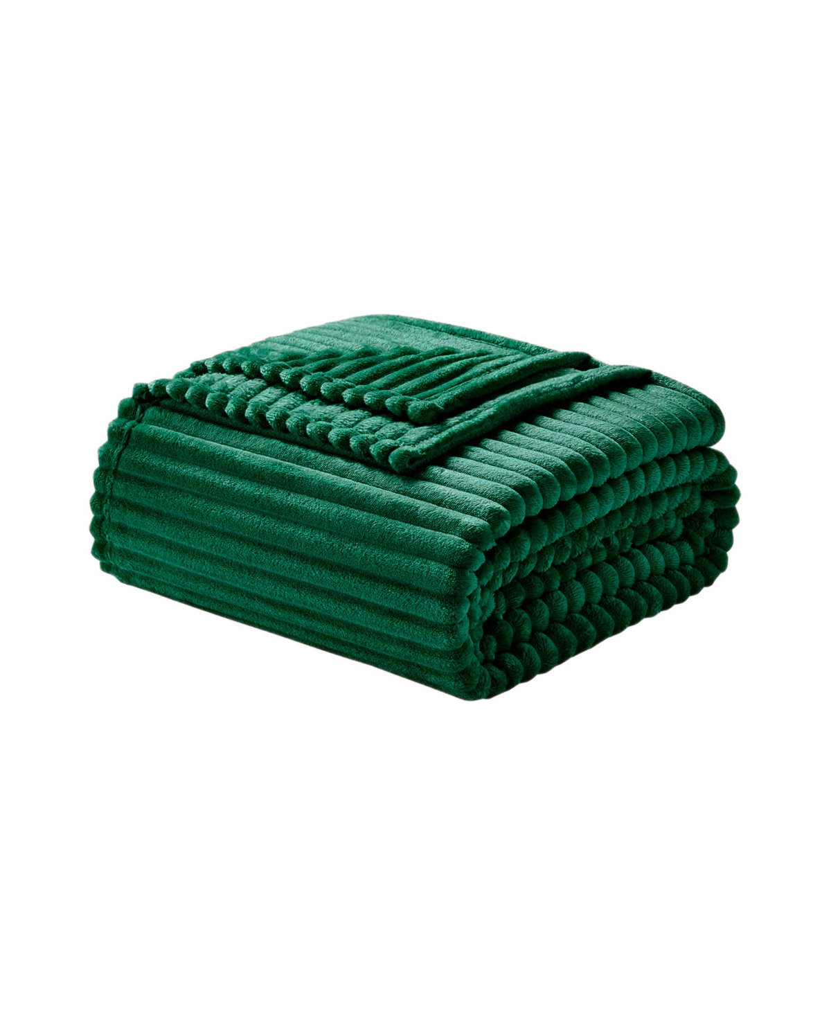 Nestl Cut Plush Lightweight Super Soft Luxury Bed Throw, 50" X 60" In Evergreen