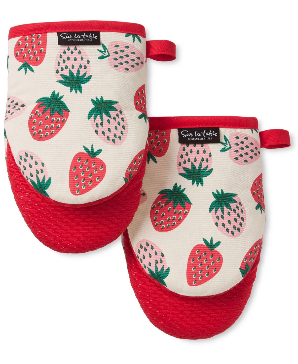 Fruit-Inspired Cotton Mini Oven Mitt Set, 8" x 5.5" - Yellow/Blue/Ivory
