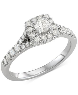 Diamond Squared Halo Bridal Set Ring (1 ct. t.w.) in 14k White Gold