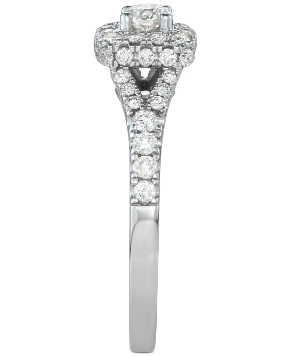 Macy's Diamond Squared Halo Bridal Set Ring (1 Ct. T.w.) In 14k White Gold In White Gold