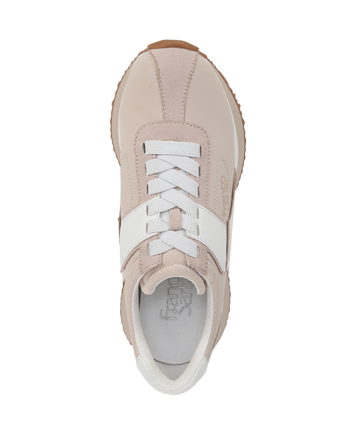 Franco Sarto Women's Erica Lace Up Platform Sneakers In Beige Faux Leather,fabric