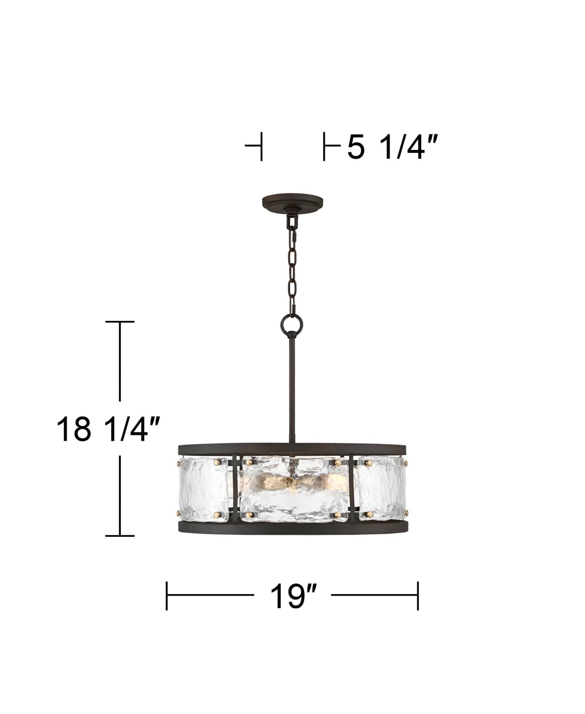 Possini Euro Design Campanelli Bronze Brass Pendant Chandelier Lighting Wide Farmhouse Rustic Drum Waterglass Shade 4-Light Fixture for Dining Roo
