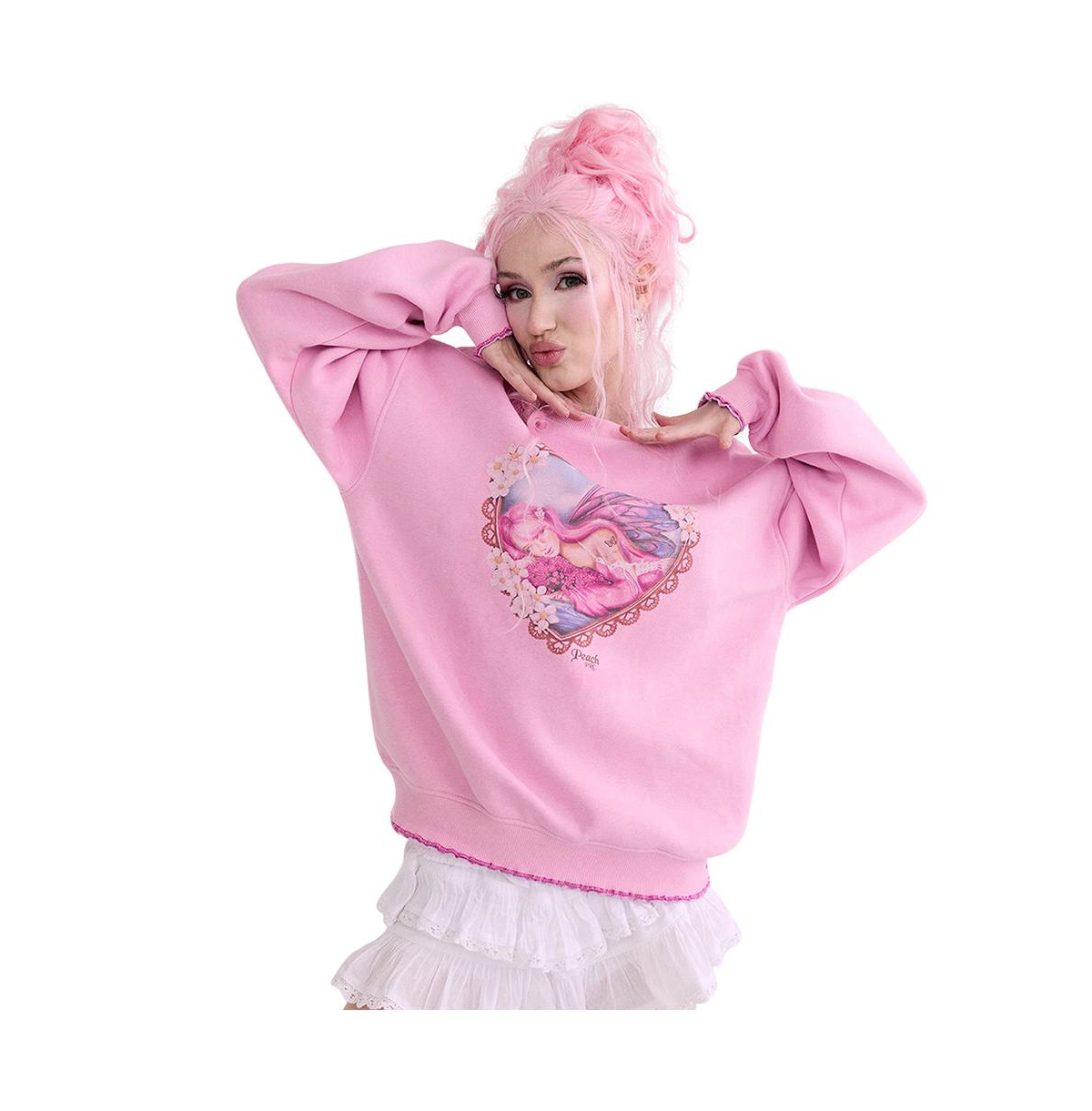 Cotton On Women's Peach Prc Crew Sweatshirt -sweet lilac