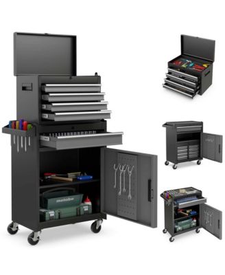 5-Drawer Rolling Tool Chest Cabinet Metal Tool Storage Box Lockable with Wheels