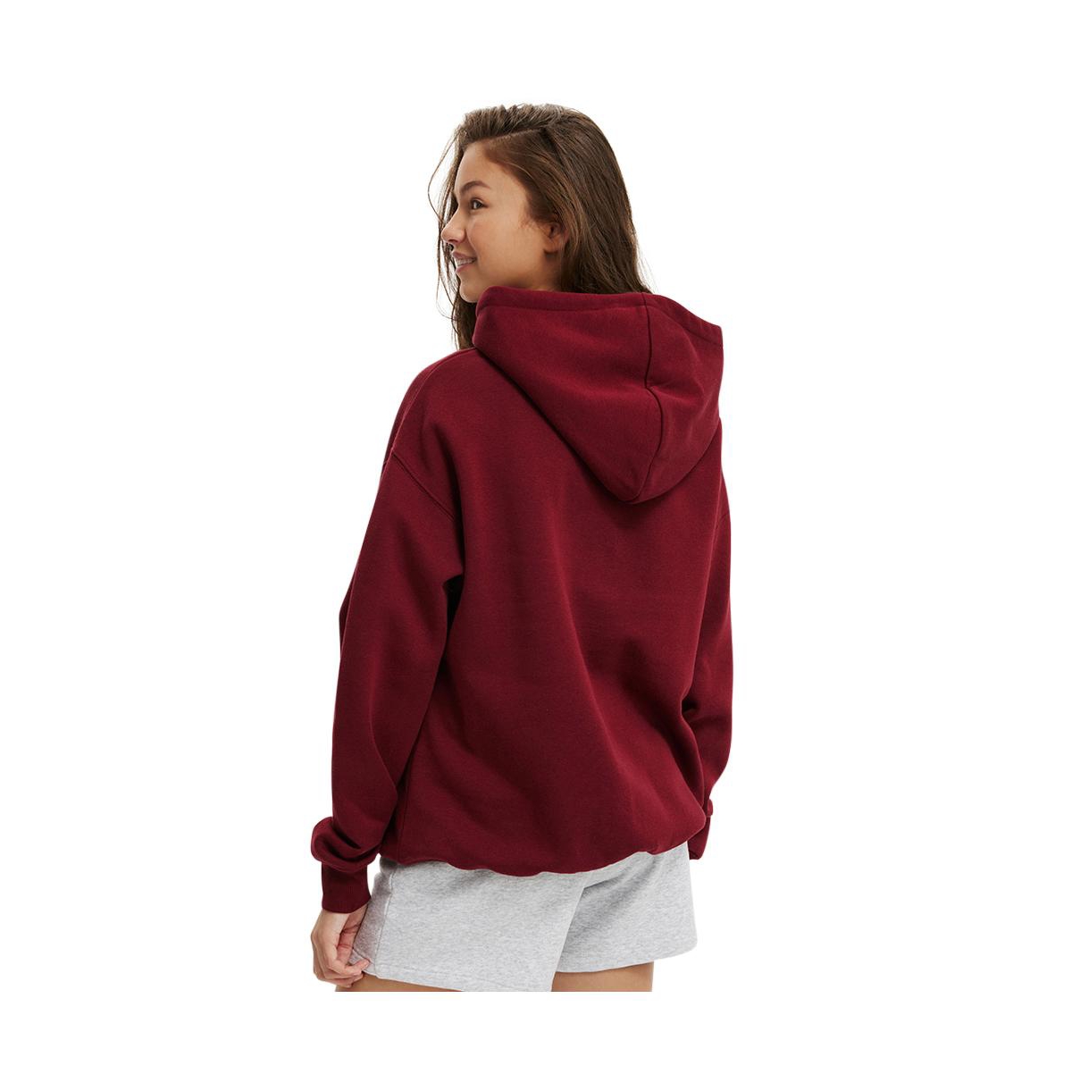 Cotton On Women's Classic Fleece Graphic Hoodie -/ sangria