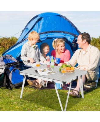 Folding Camping Table Picnic Table with Storage Bag and Waterproof Desktop