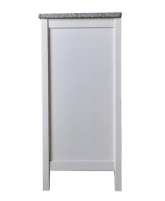 White With Marble Finish Buffet Display Console Table With Wine Storage