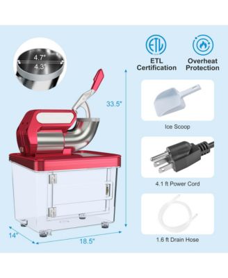660LBS/H Commercial Ice Crusher with Dual Blades Safety On/Off Switch for Home