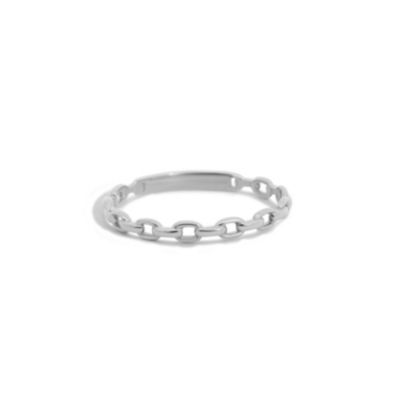 Oval Link Ring 14K White Gold