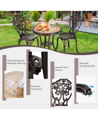 3-Piece All-Weather Cast Aluminum Patio Bistro Set