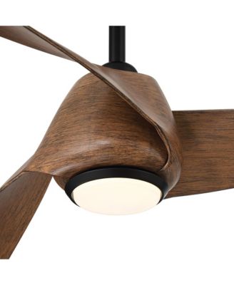 53" Grand Breeze Farmhouse Rustic Coastal Indoor Ceiling Fan 3 Blade CCT LED Remote Control Black Finish Koa Finish Blades Bedroom Living Room Kitchen Dining Room Decorative DC Motor - Casa Vieja