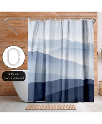 71x74 Blue Mountain Shower Curtain - 100% Polyester Shower Curtain
