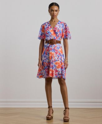 Lauren Ralph Lauren - Women's Floral Crinkle Georgette Surplice Dress