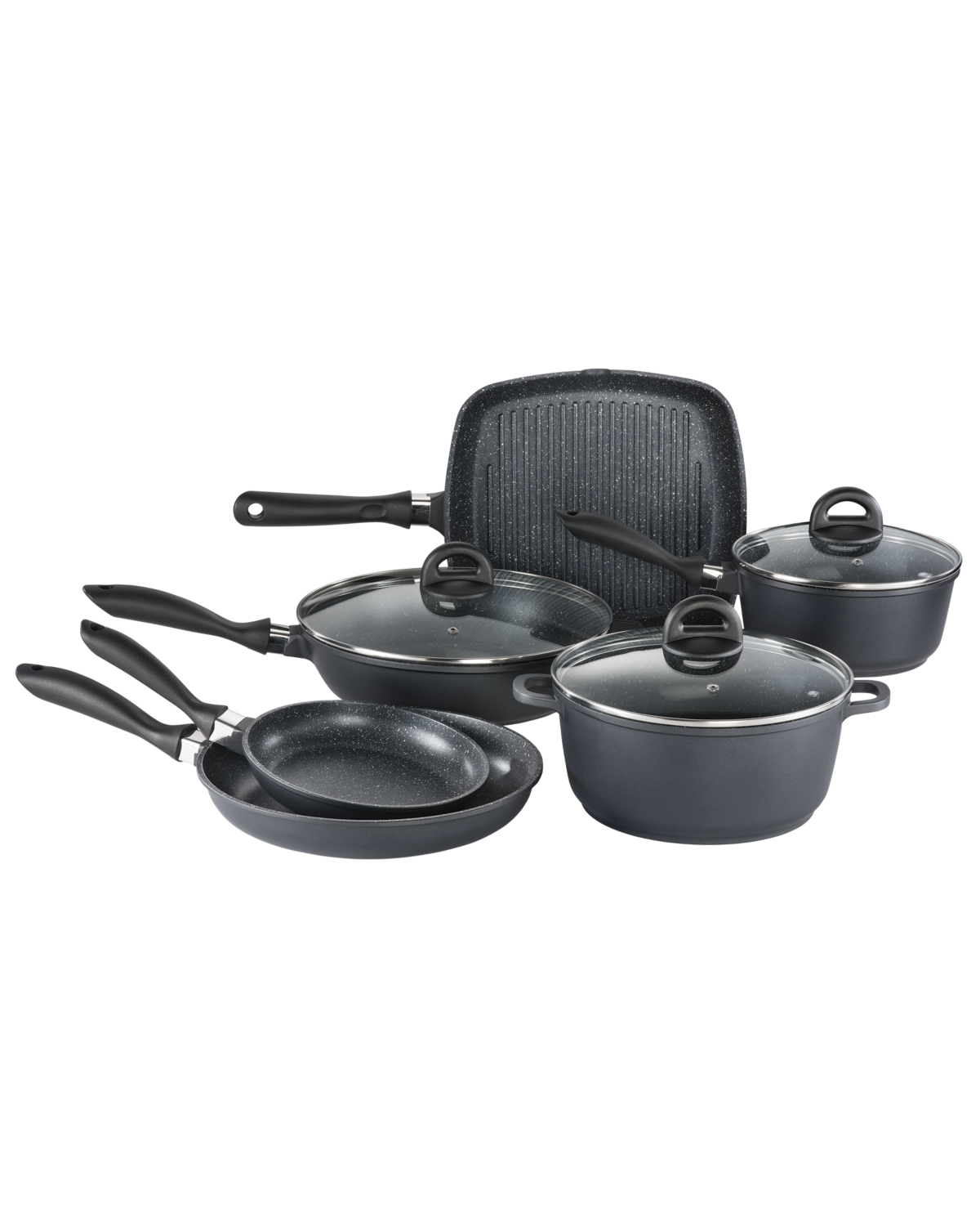 Cuisine::pro Stone Cookware Set 9pc In Black