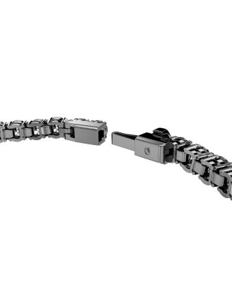 Round Cut Ruthenium Plated Matrix Tennis Bracelet
